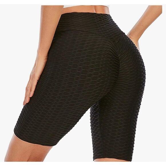 Hy-Impact Peach Contour Sports Black Textured Bicycle Short Size L - Picture 2 of 9